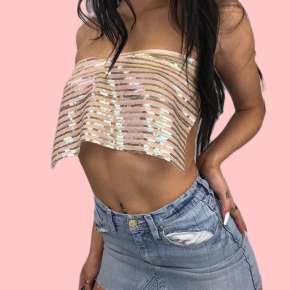 SEQUIN TUBE TOP - Picture 2 of 4